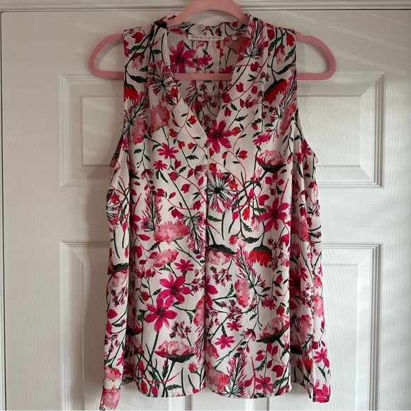 Violet & Claire Tops - Violet + Claire Pink and White Floral, Flowy Sleeveless Tank